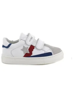 Leren sneakers wit/grijs
