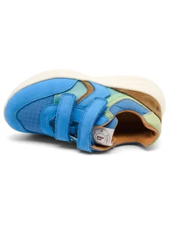 Leren sneakers "Yuki" blauw/kaki