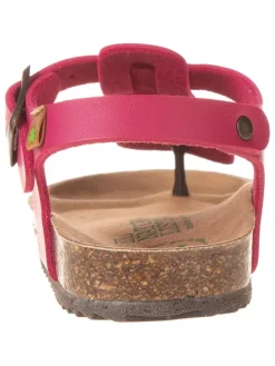 Leren teenslippers roze