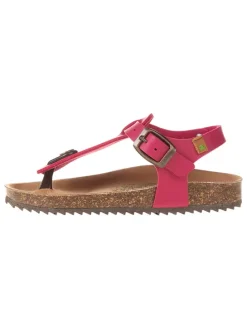 Leren teenslippers roze