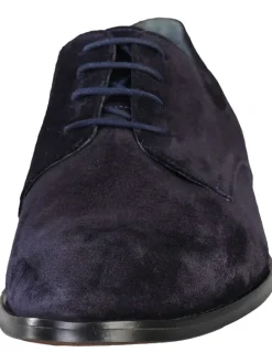 Leren veterschoenen donkerblauw