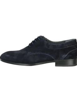 Leren veterschoenen donkerblauw