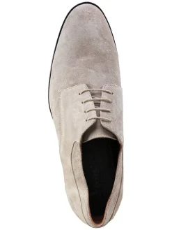 Leren veterschoenen grijs