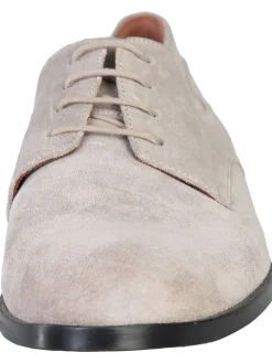 Leren veterschoenen grijs