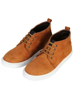 Leren veterschoenen lichtbruin