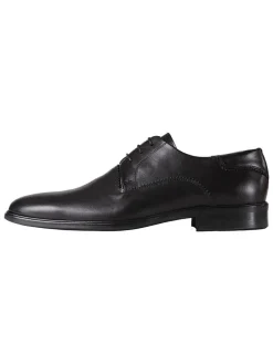 Leren veterschoenen zwart