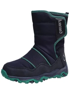 Leren winterboots donkerblauw