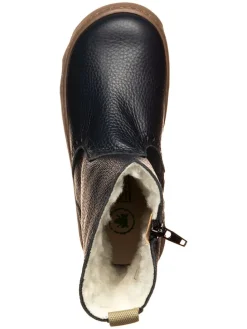 Leren winterboots donkerblauw