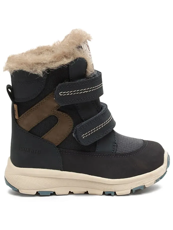 Leren winterboots donkerblauw