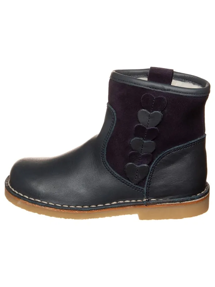 Leren winterboots donkerblauw