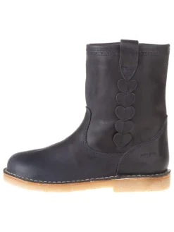 Leren winterboots donkerblauw
