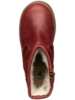 Leren winterboots donkerrood