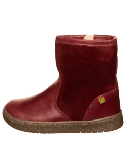 Leren winterboots donkerrood