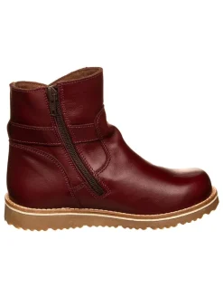 Leren winterboots donkerrood