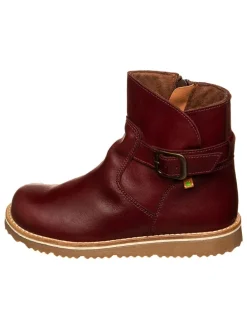 Leren winterboots donkerrood