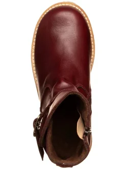 Leren winterboots donkerrood