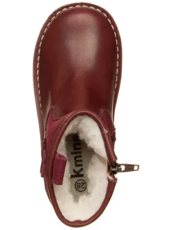 Leren winterboots donkerrood