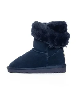 Leren winterboots "Florine" donkerblauw