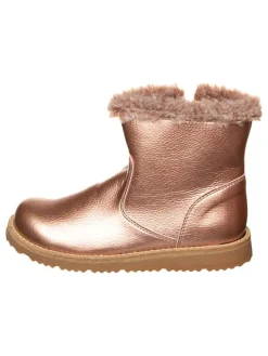 Leren winterboots goudkleurig