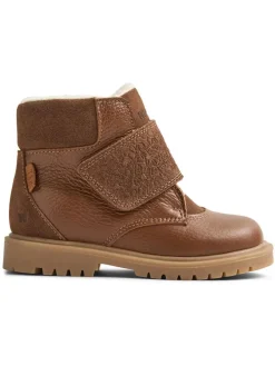 Leren winterboots lichtbruin