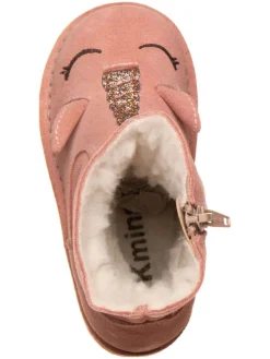 Leren winterboots lichtroze