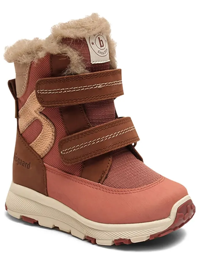 Leren winterboots lichtroze