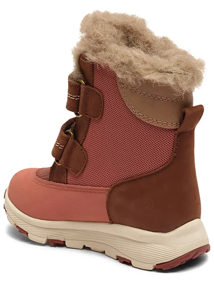 Leren winterboots lichtroze