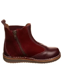 Leren winterboots rood