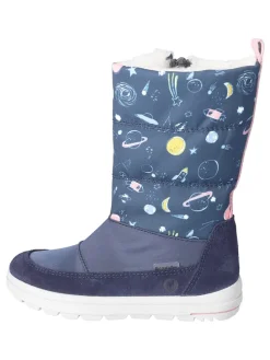 Leren winterlaarzen "Akia" donkerblauw