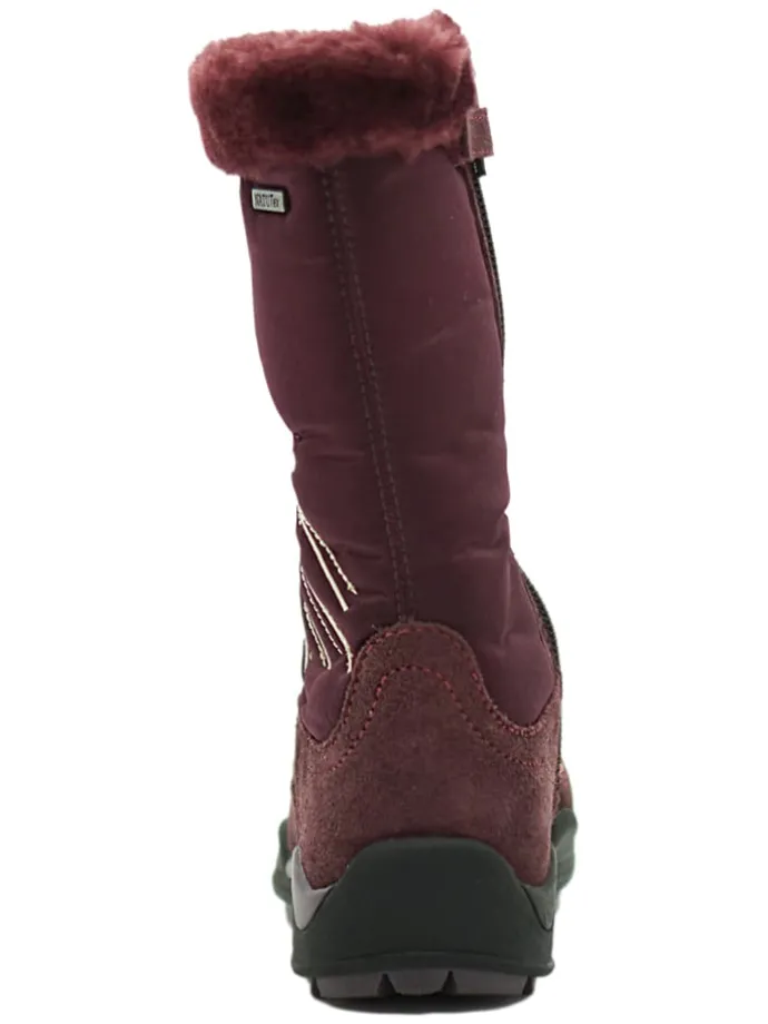 Leren winterlaarzen auberginekleurig