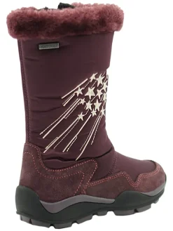 Leren winterlaarzen auberginekleurig