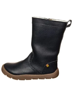 Leren winterlaarzen donkerblauw