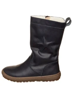 Leren winterlaarzen donkerblauw