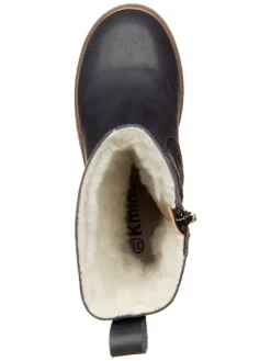 Leren winterlaarzen donkerblauw