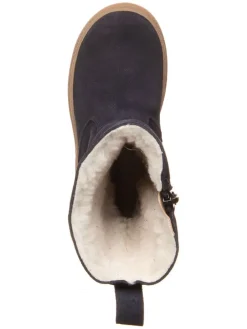 Leren winterlaarzen donkerblauw