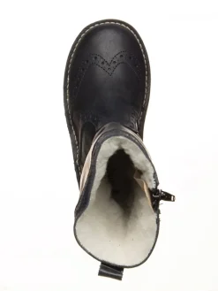 Leren winterlaarzen donkerblauw