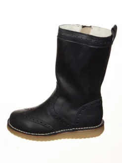 Leren winterlaarzen donkerblauw