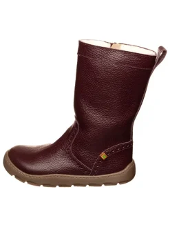 Leren winterlaarzen donkerrood