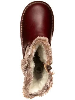 Leren winterlaarzen donkerrood