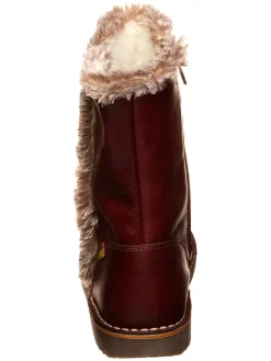 Leren winterlaarzen donkerrood
