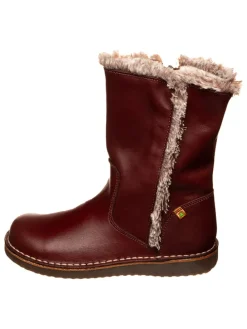 Leren winterlaarzen donkerrood