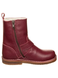 Leren winterlaarzen donkerrood