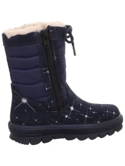 Leren winterlaarzen "Flavia" donkerblauw