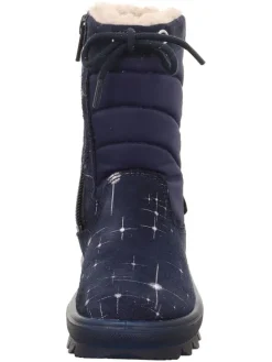 Leren winterlaarzen "Flavia" donkerblauw