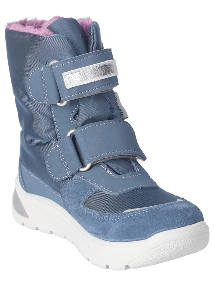 Leren winterlaarzen "Gaia" blauw