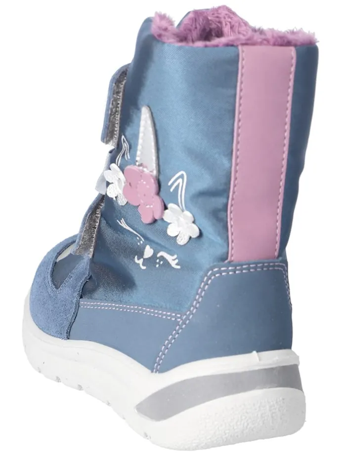 Leren winterlaarzen "Gaia" blauw