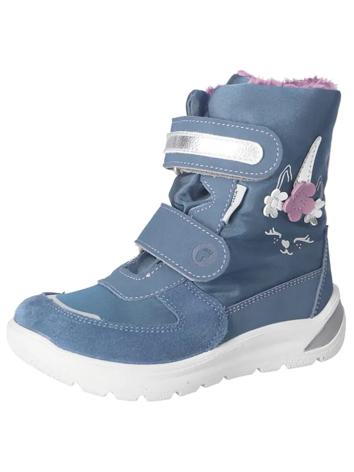Leren winterlaarzen "Gaia" blauw
