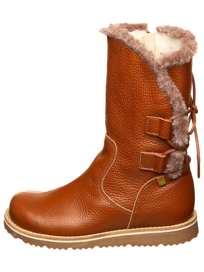 Leren winterlaarzen lichtbruin