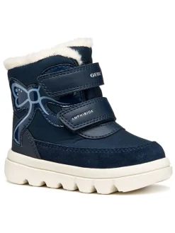 Leren winterlaarzen "Willaboom" donkerblauw