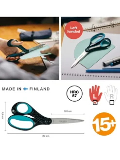 Linkshandige schaar zwart - (H)20 cm